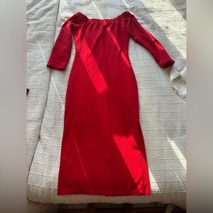 Zara Red Long Sleeve Dress